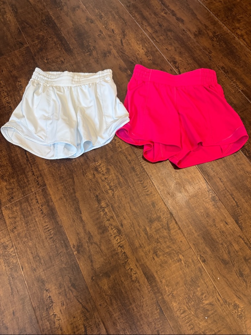 lululemon Athletic Shorts - very light blue and Hot Pink sz4